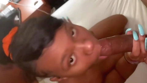 Ebony brunette gets deepthroat fucked in homemade porn