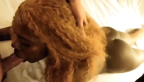 Amateur brunette with big ass gets her ass deepthroated