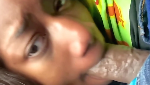 Ebony beauty sucks and gets fucked with a big cock