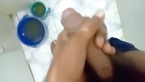 Solo female taking care of her pussy in black film