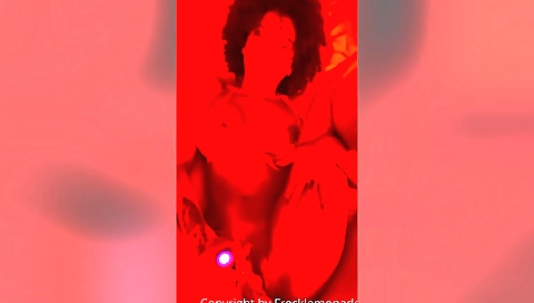 Tattooed ebony milf with a big ass fucks with a toy