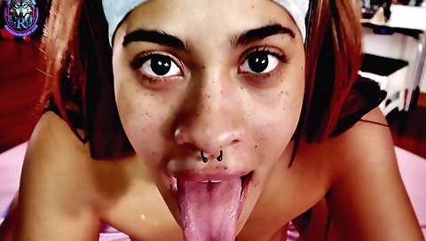 Petite teen 18+ brunette with a big ass in hot porn clip