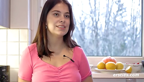 A hot brunette is getting fucked and licked in a threesome