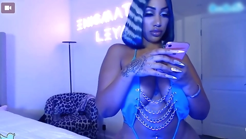 Busty brunette milf shows off her body in the webcam