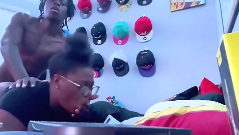 Ebony chick with big booty gets her pussy wet and penetrated