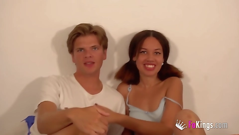 Teen black girl is having a deepthroat and a blowjob