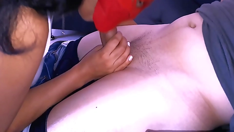 Ebony brunette girl with big ass got her pussy jizz