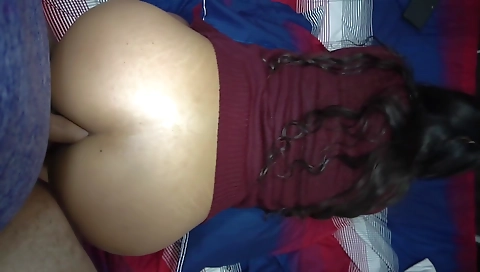 Ebony teen gets fucked by her boyfriend in the ass