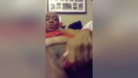 Ebony babe with big ass and sexy lingerie shows off