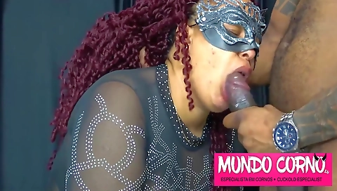 Ebony bitch in a black stockings gets her cunny rammed