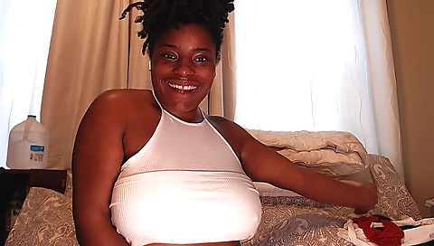 Ebony lingerie try on solo by a sexy and nice woman