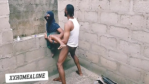 Big ass stepmom in sexy clothes gets fucked in the jungle