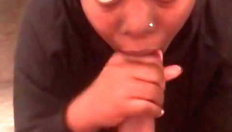 Big ass ebony girl in the bathroom is doing it with a big cock