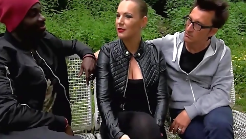 Exotic black woman gets fucked by a black guy and some others