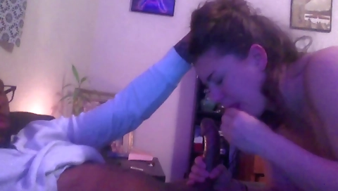 Ebony milf sucks a black dick in a deepthroat sex scene