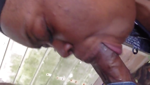 Thick brunette milf sucks a dick and then takes it deep throat