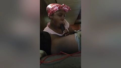 Ebony busty milf with a big booty is a virgin milf