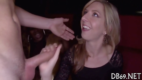 Horny group sex movie with a blonde and a brunette