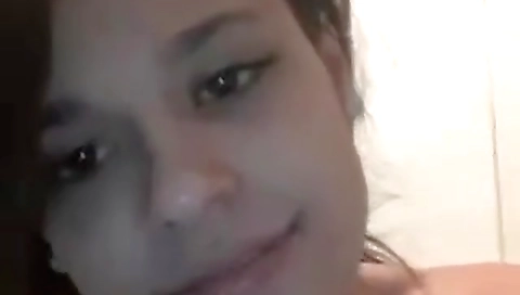 Busty brunette takes a break to strip naked and show ass