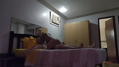 Ebony brunette babe and her black lover fucked on the webcam